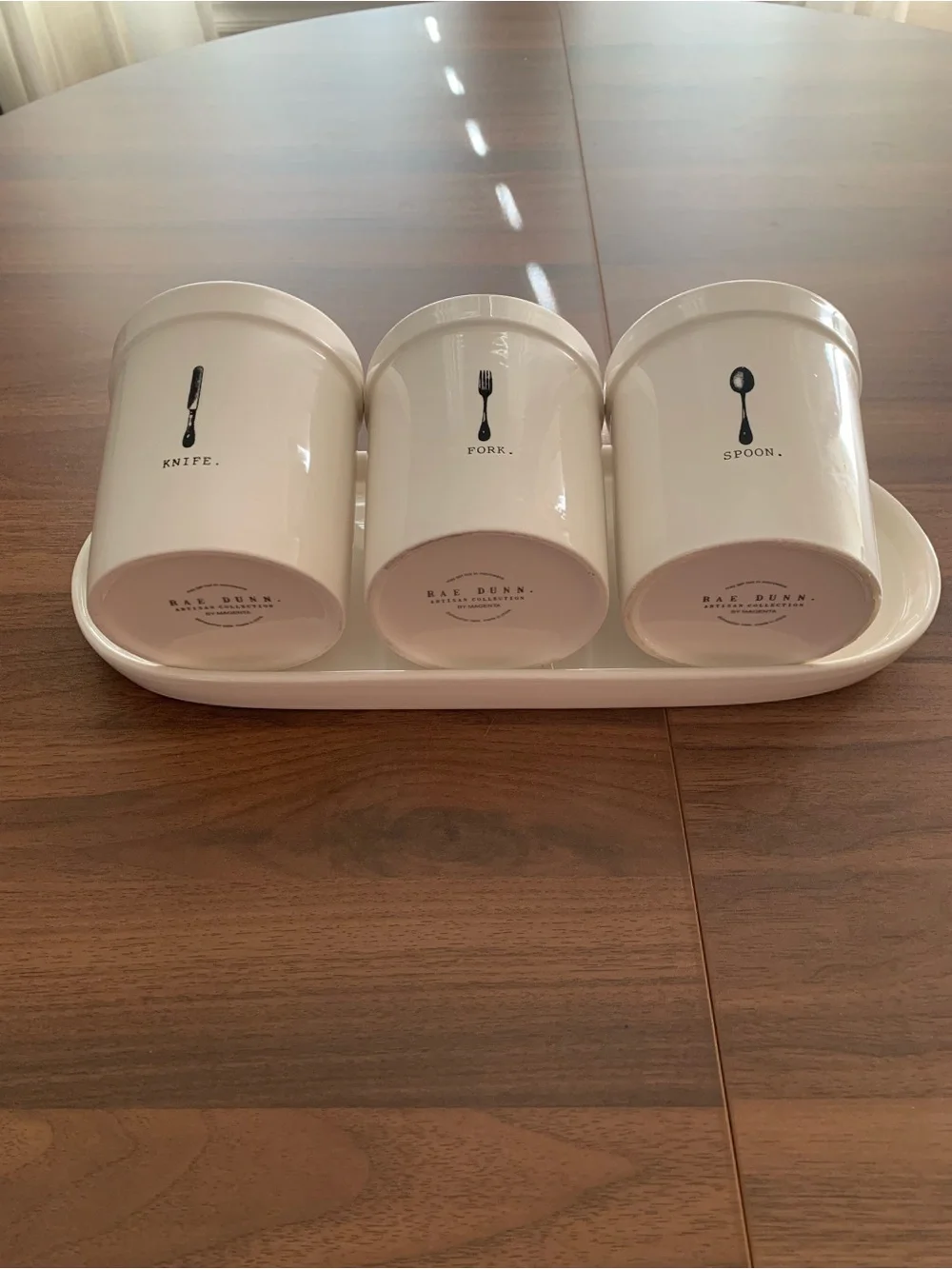 💙Rae Dunn Icon Collection Utensil Holder with Tray Set ⭐️RETIRED⭐️